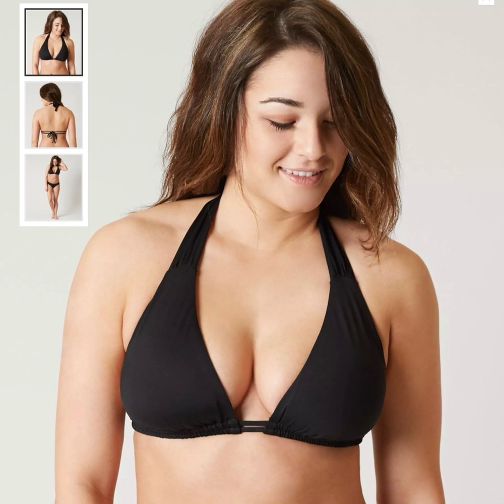 BECCA Black Halter Bikini Top